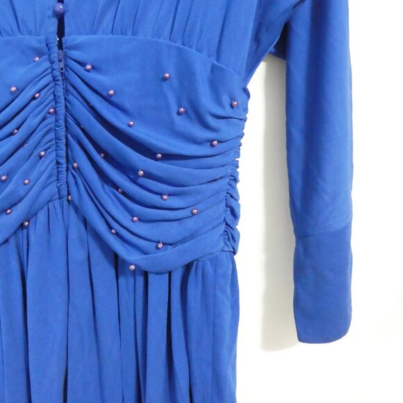 RANDY COLLECTIONS | size 14 | Elegant Blue Long Sleeve Event Party Dress - Picture 13 of 16